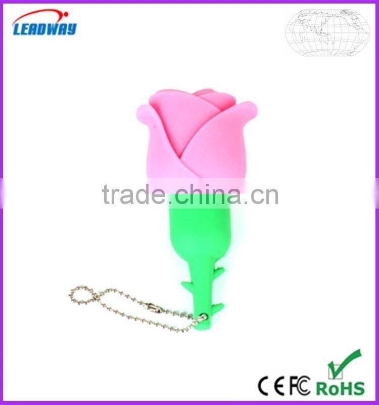 new products 2016 rose shape novelty usb,best gift for Valentine's Day