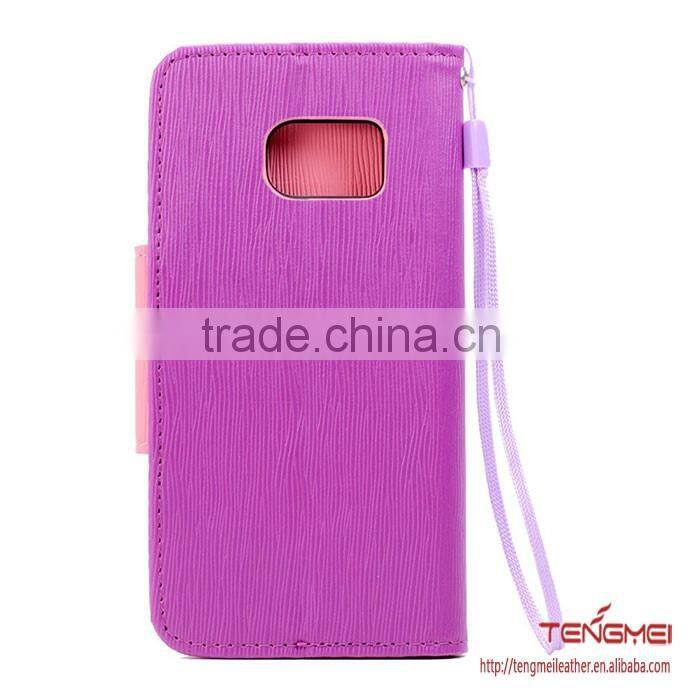 bi-color flip case for samsung galaxy s7 PU leather wallet cover for samsung