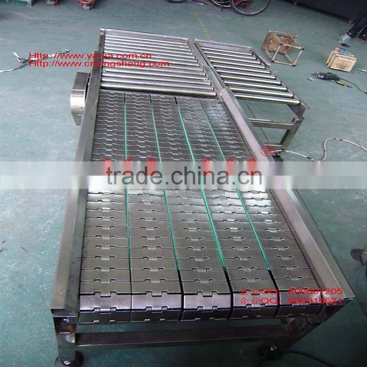 Two conveyor in parallel table top steel conveyor