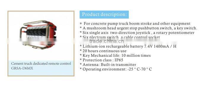 GRSA-D6MX joystick for cement truck dedicated remote control