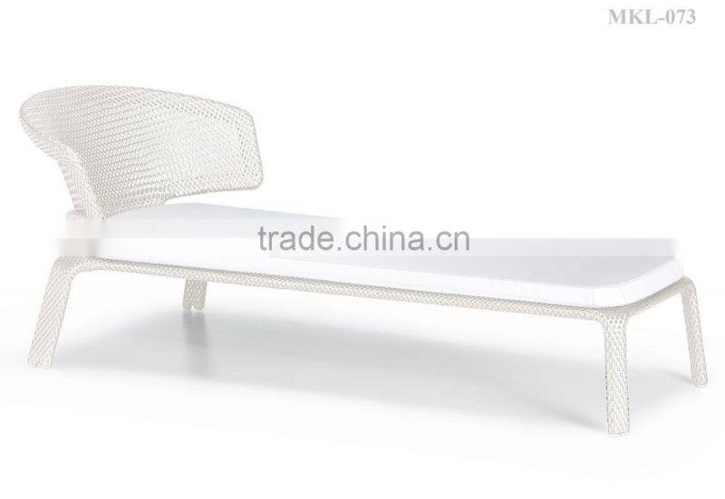 2015 New Design Wicker Rattan Sunbed Furniture - Patio Outdoor Rattan Sun Lounger Alu frame with power coated