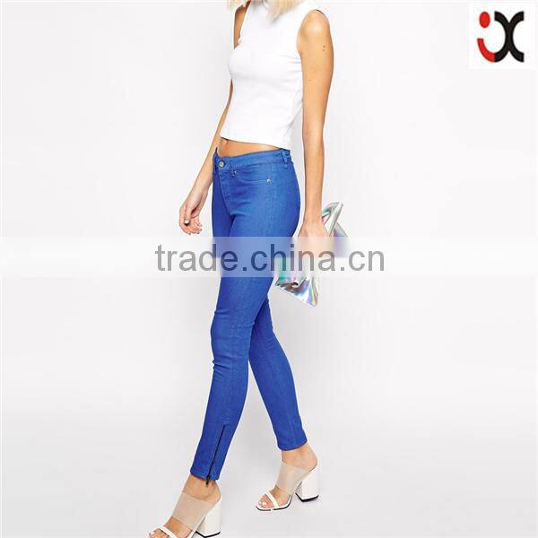 cheap zip detail skinny women china jeans factoryJXH260