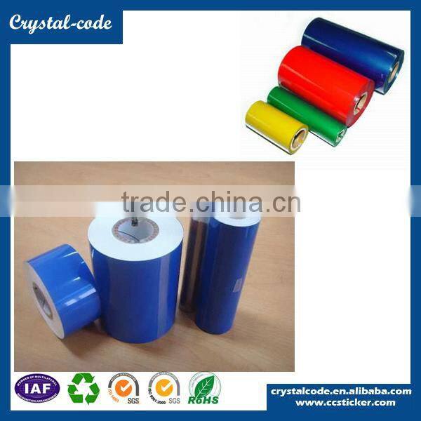 The big and small colored printed thermal robbon rolls used on Zebra printer