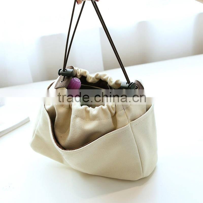 Large Capacity Canvas Bag Inside Bag Drawstring Design
