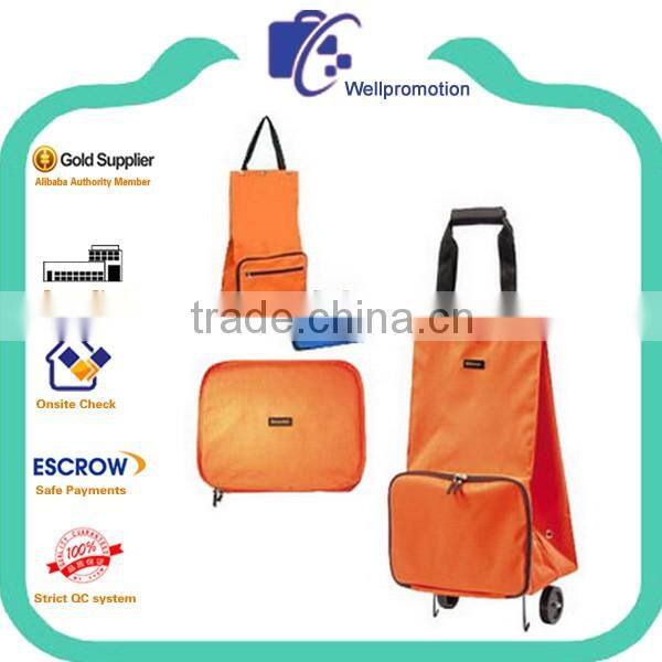Wellpromotion supermarket foldable polyester shopping trolly