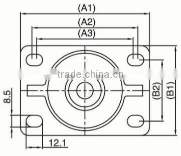 A1 Series Rigid/ Fixed PA Caster Low Gravity Caster Double Wheels