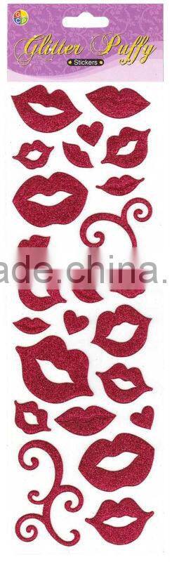 Glitter puffy sticker Mouth_Deer_Dolphin_Lizard