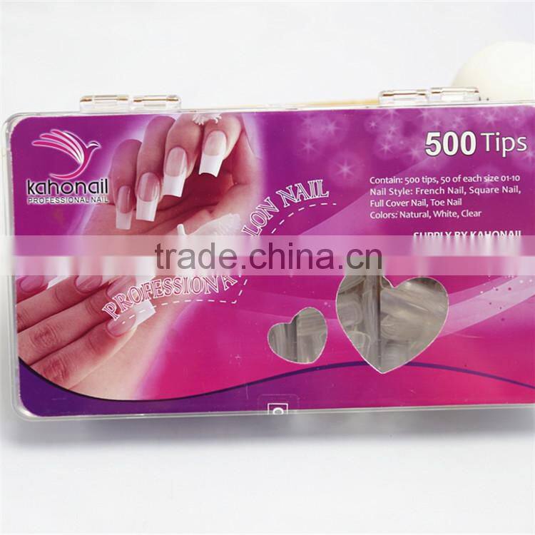 Artificial Fingernails Curved Form Nail Tips / Nail Art Tips with 10 different sizes