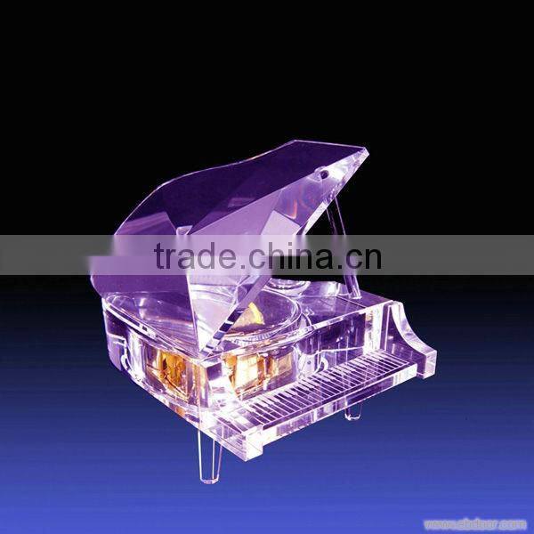 hot selling Crystal Music Box glass musical instrument for gift or Christmas decoration