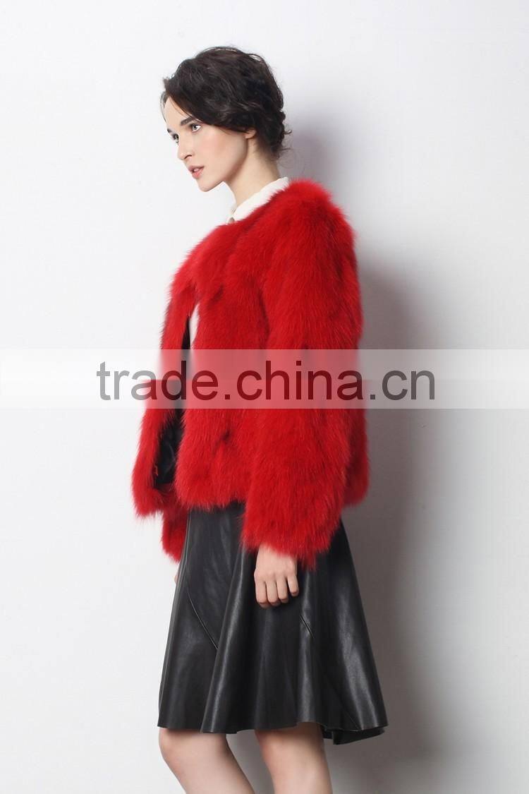 New Arrival Purple Fox Fur Short Jacket for Luxurious Women