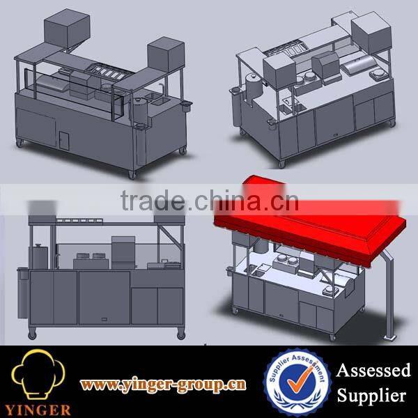 mobile china food kiosk catering trailer cart crepe