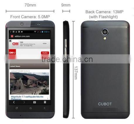 New Original Cubot One Cubot Ones MTK6582 Quad core 1.3GHZ Android 4.2 cellphones 4.7" IPS Screen 13MP 3G Mobile Phones