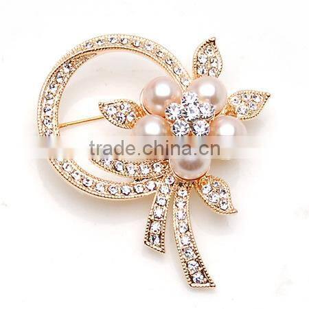 beautiful wedding cheap wholesale imitation pearl rhinestone brooch for women