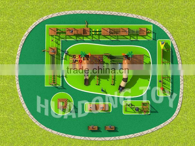 newest wooden equipment / outdoor playground equipment / slide amusement