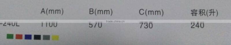 240L plastic waste bin 240lt dustbin