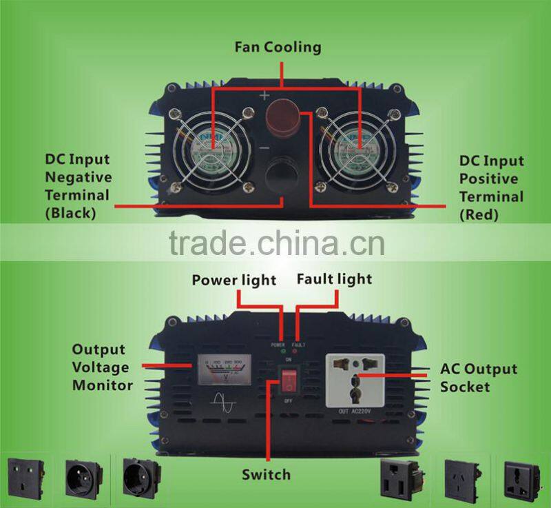 Hot Sale 2000W 12v 220v dc ac pure sine wave inverter off grid solar power inverters used for solar water pump