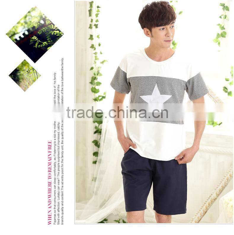 Pure cotton five-pointed star couple pajamas