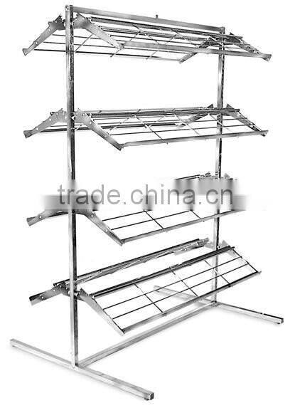 4 tier double-sided display rack for supermarket