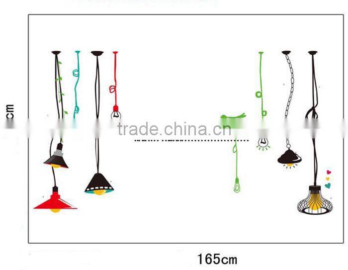 Fashion Lamp Removable Vinyl Decal Mural DIY Art Room Home Decor Wall Sticker Light
