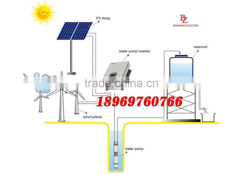 Three phase solar system 7.5kw pure sine wave solar pumping inverter