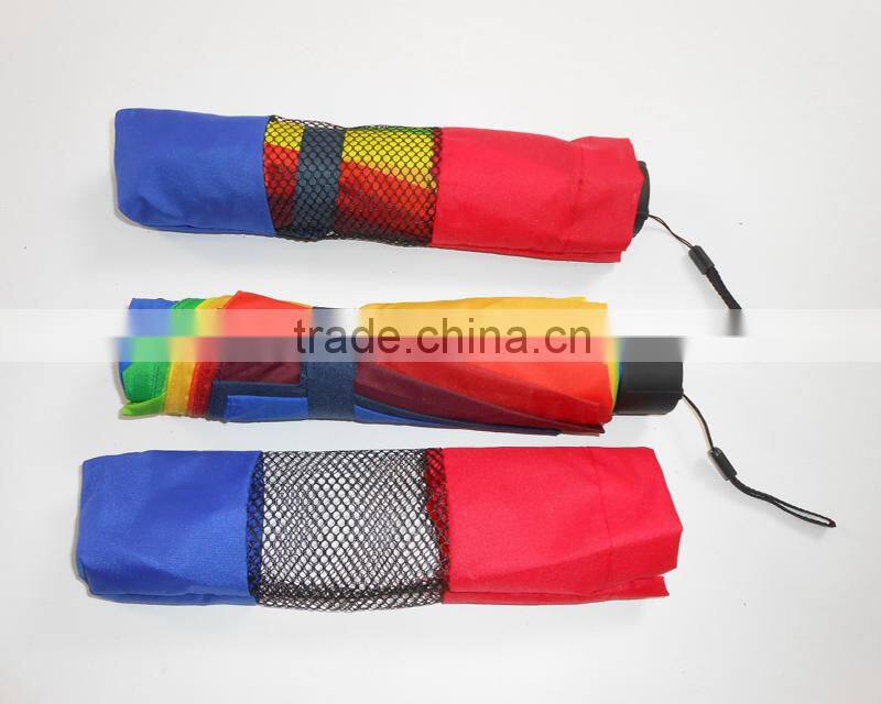 10 ribs high quality rainbow folding umbrellas