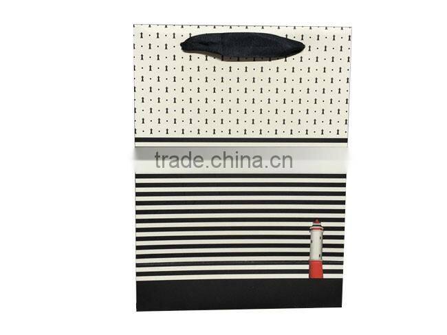 Beautiful Striped Design Paper Bags Wholesale Logo Printed Bags