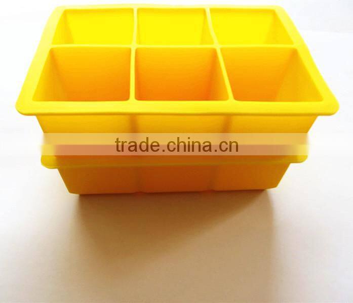 wholesale FDA food grade bpa free big sphere cube homemade 6 cavity silicone ice cooler mold