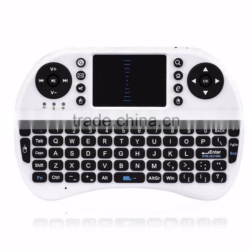 2.4GHz Wireless Mini Keyboard Mouse Touchpad for PC Android TV BOX HTPC White Keyboard
