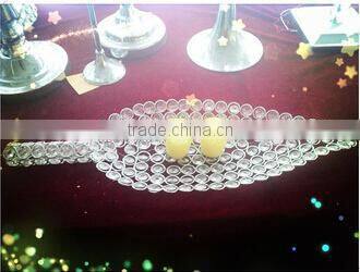 elegant fashion crystal and metal wedding decoration leaf shaped charger plates
