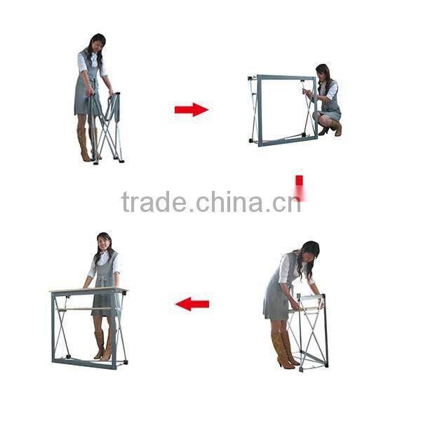 tool free assemble foldable aluminum display table