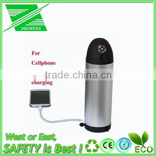 Bottle Style 36V 11.6Ah Electric Bike Lithium Battery Pack by 3.7V 2900mAh Japan Battery Cell