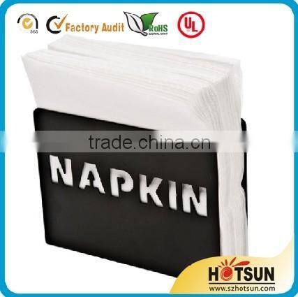 hot sale gold logo printing clear transparent acrylic paper napkin holder