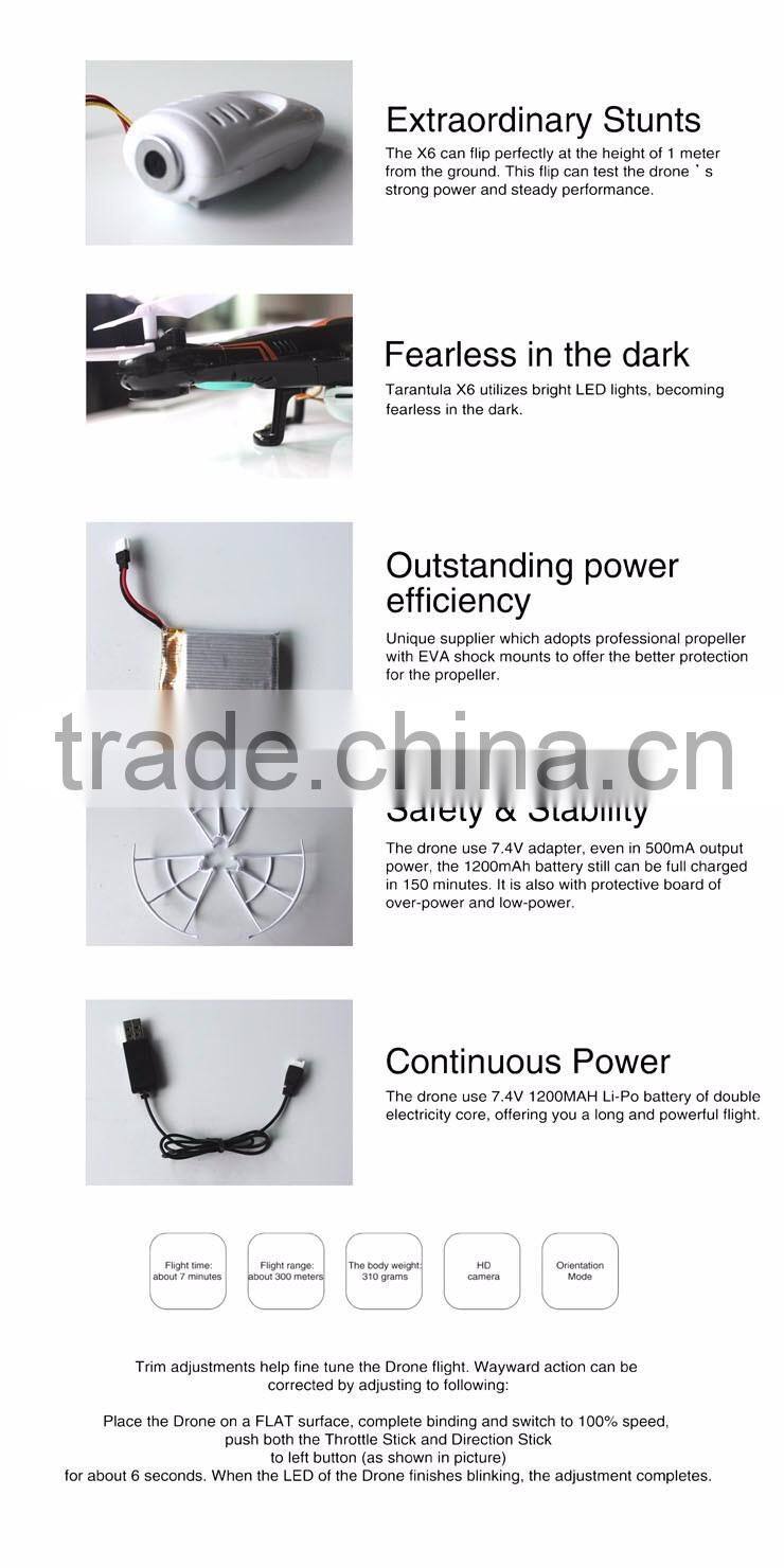 DWI Dowellin X6 WiFi Drone 2.4GHz 4CH Remote Control WiFi Dronw with HD Camera Phone Control Drone With Height Hold Function