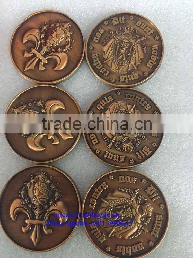 Metal Antique Gold Souvenir Coins/ Wholesale Cheap Custom Coin