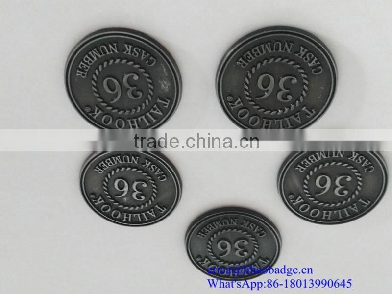 Wholesale cheap custom zinc alloy label wine bottle label logo label metal