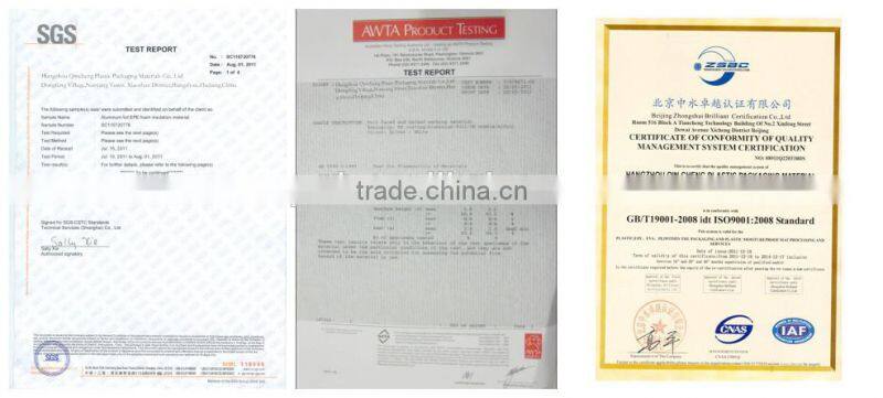 Aluminum foil laminated epe or xpe foam heat insulation construction materials