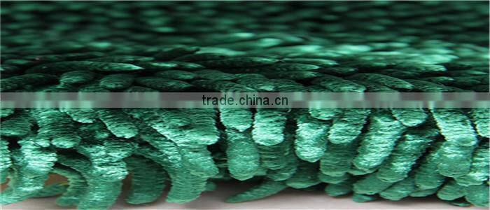 long pile polyester washable shiny chenille 3 piece bathroom mat sets