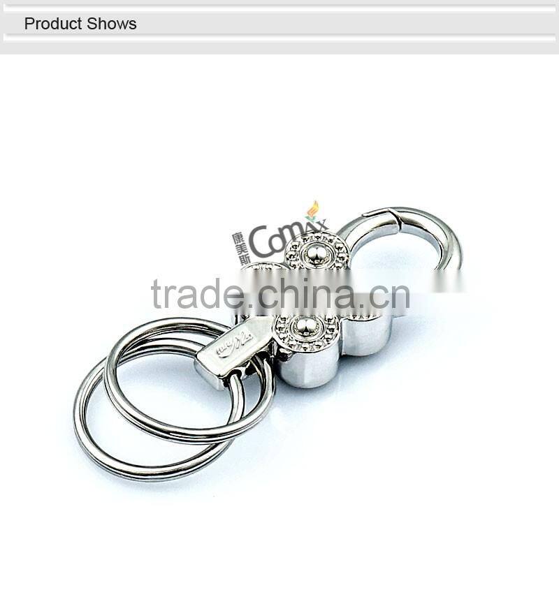 Wholesale shiny silver metal snap hook key ring