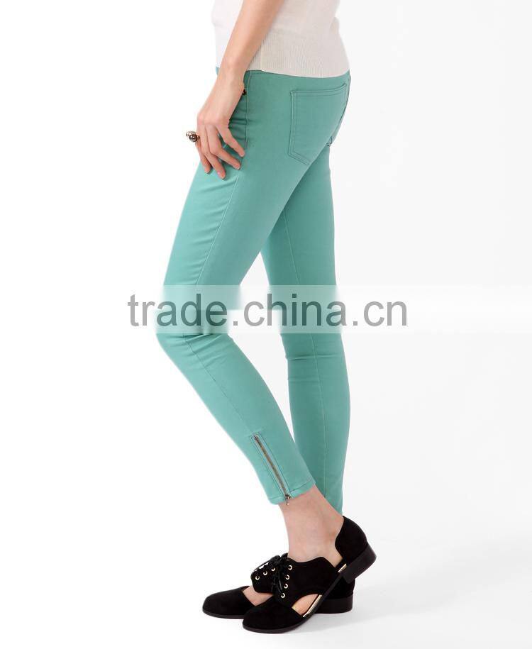 Stretchy Zippered Denim Skinny Jeans for women (LOTX173)