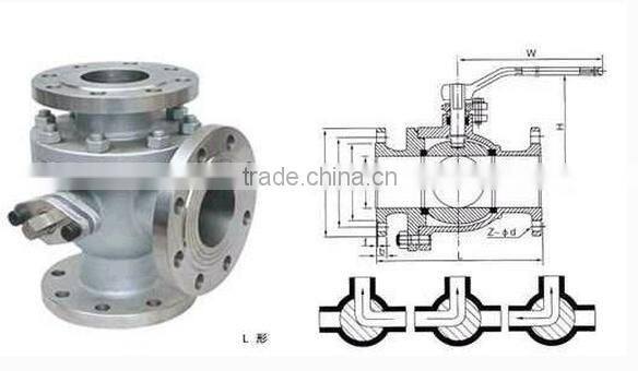 PN16 6 inch ss316 3 way L type ball valve