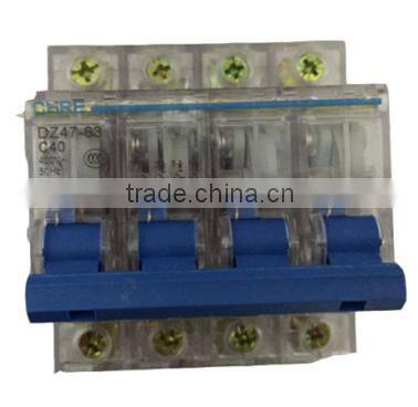 mini circuit breaker with transparent cover DZ47-63 4P 40-63A