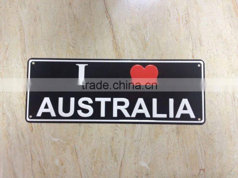 Embossed custom embossed license plate