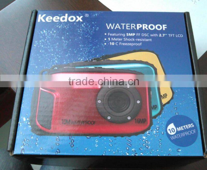 Professional Full HD 2.7" TFT LCD Promotion Gift 8x zoom waterproof red eye correction DV216 Digital camera