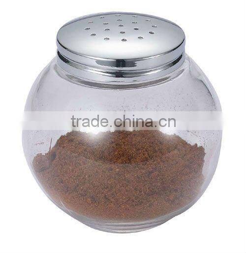 200ml Round glass spice bottle with Metal Lid