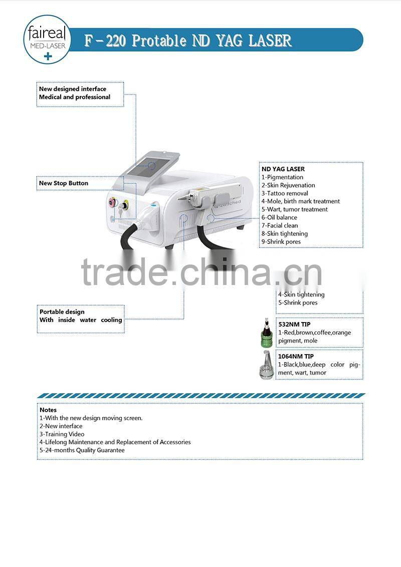 2016 Newest nd yag laser Laser Beauty Equipment tattoo removal nd yag laser Beauty Machine