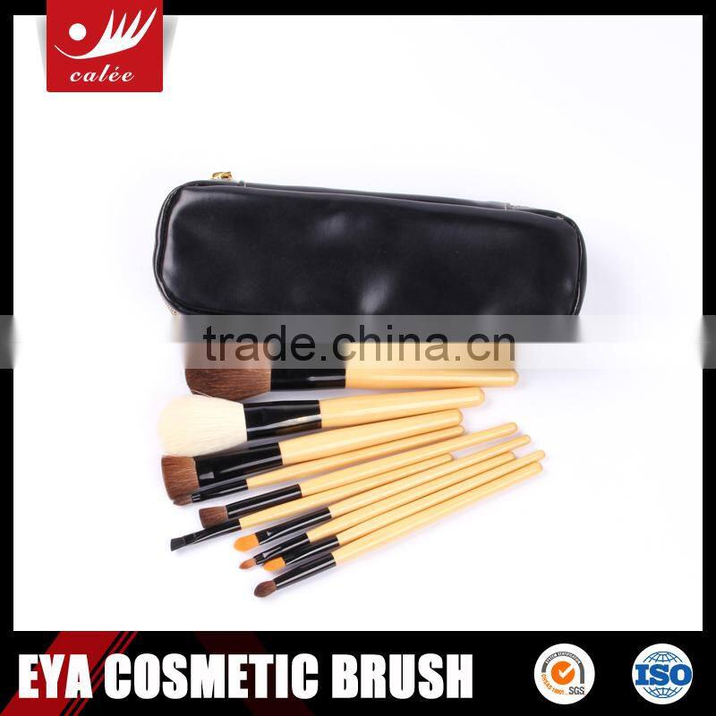 10 pcs convenient cosmetic brush set with zipper pouch