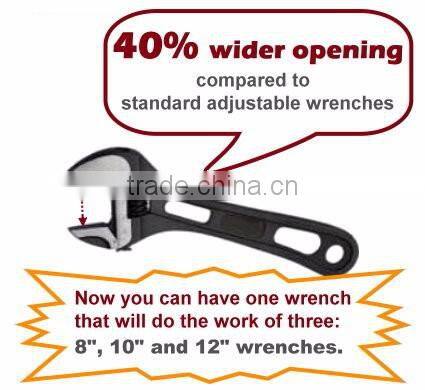 Taiwan Made High Quality 8" Professional Patented Super Wide Jaw Adjustable Wrench Spanner