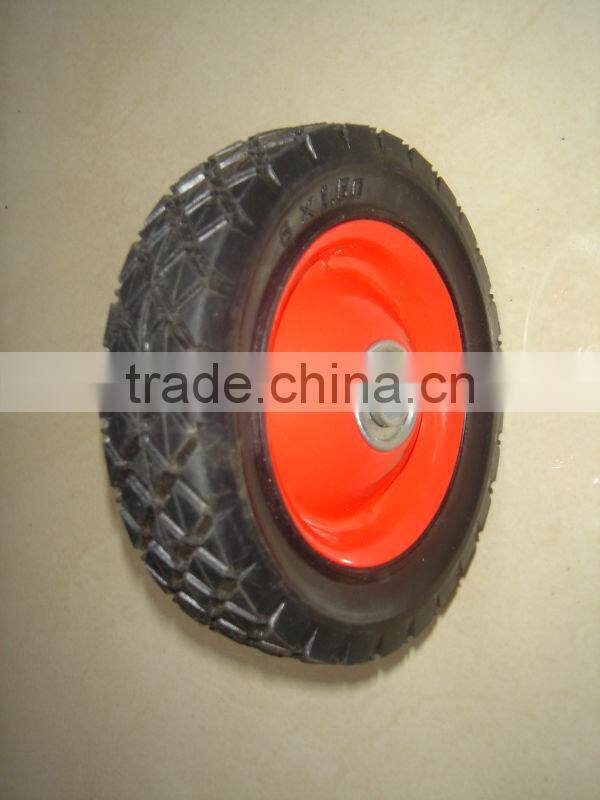 6x1.5 small solid rubber coated wheel