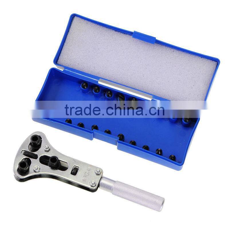 Stainless steel three jaw watch case remover watch repair tools remover with 15 pins
