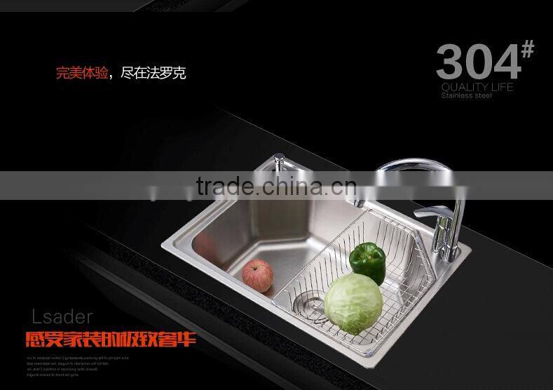 SUS304 one-piece single bowl stainless steel kitchen sink